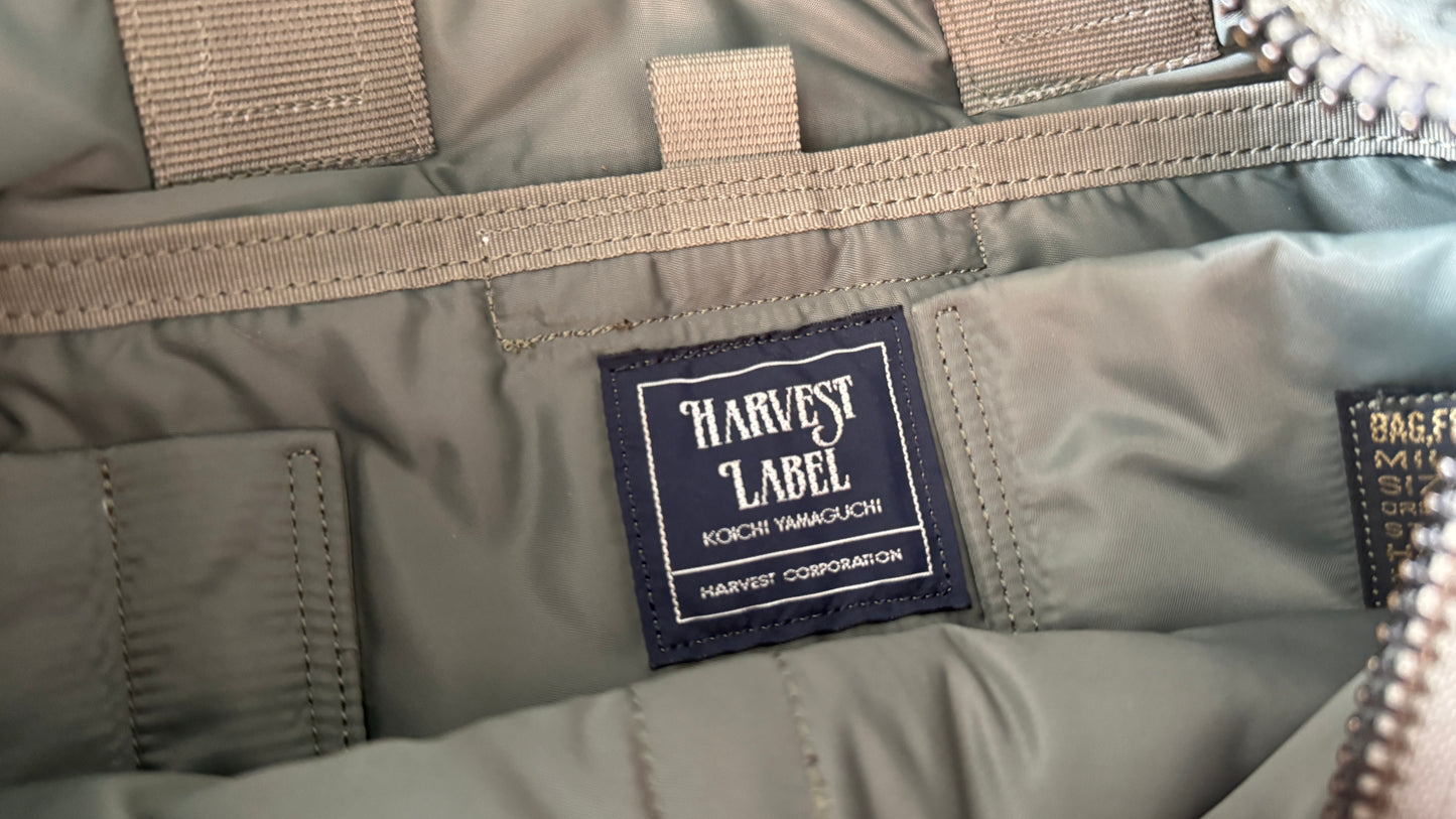 Vintage Harvest Label Briefcase 2 Way Koichi Yamaguchi era Bag - sage green