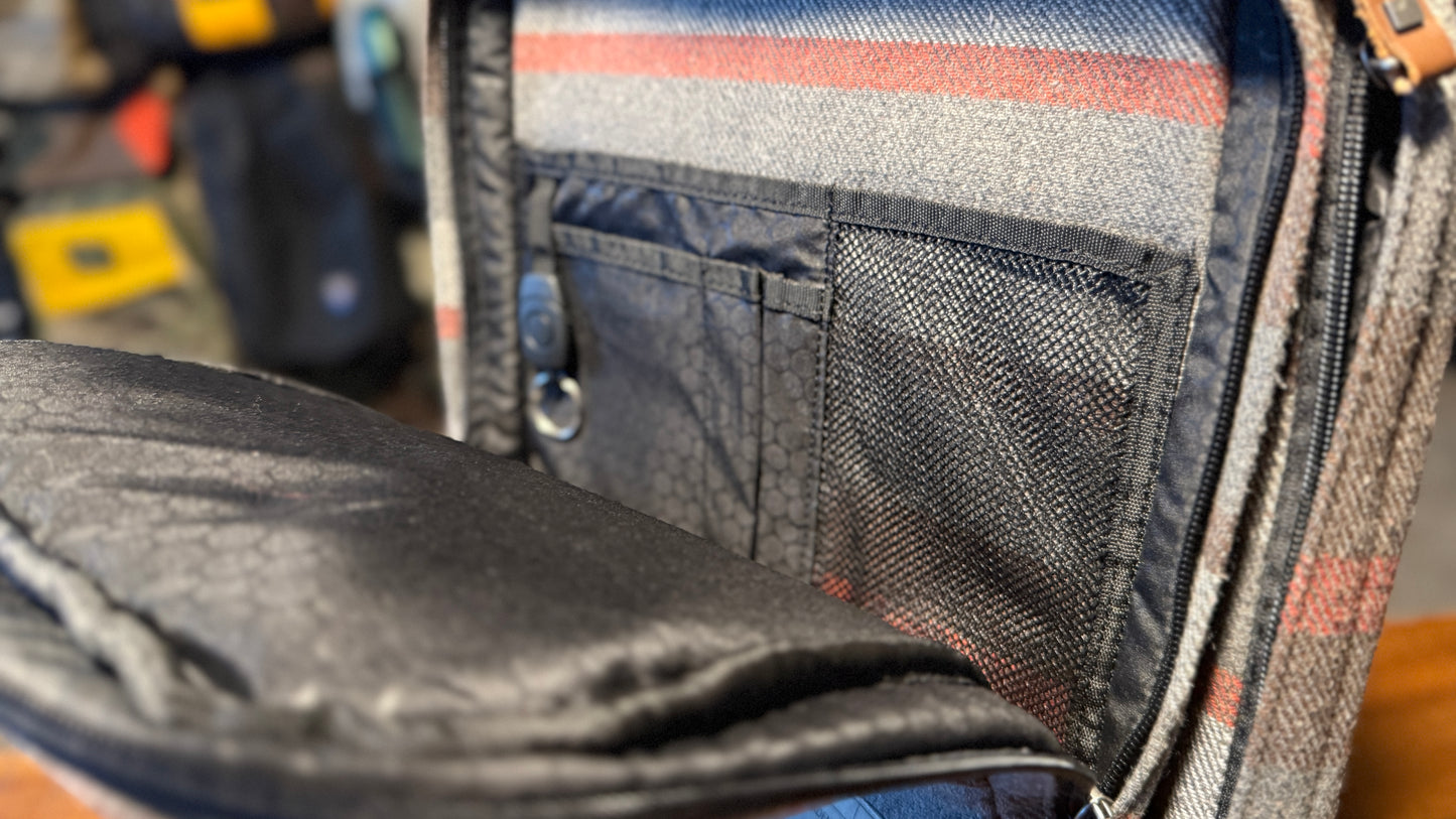 Hex Wool and Leather Slim Laptop Backpack