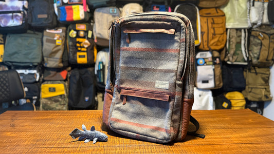 Hex Wool and Leather Slim Laptop Backpack