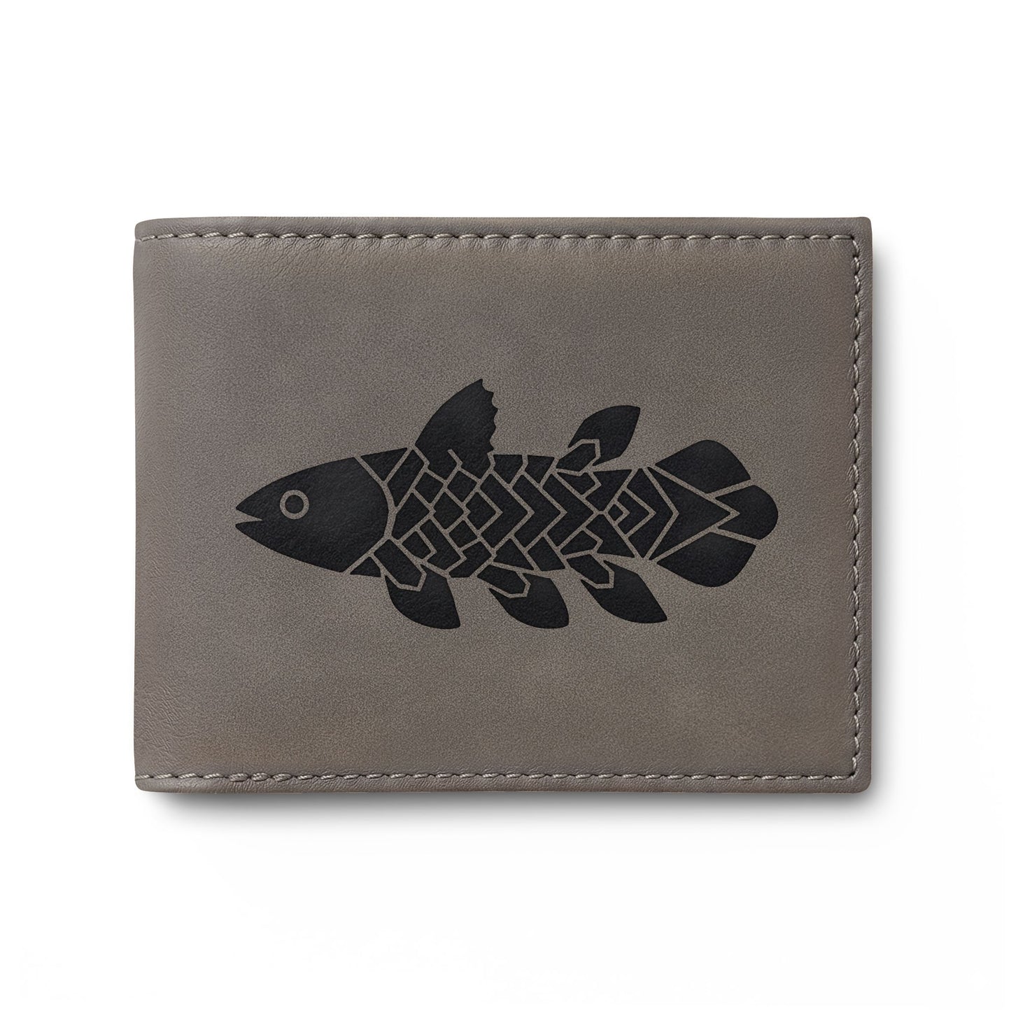 Coelacanth Leather Bi-Fold Wallet with Flip