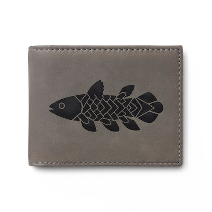 Coelacanth Leather Bi-Fold Wallet with Flip