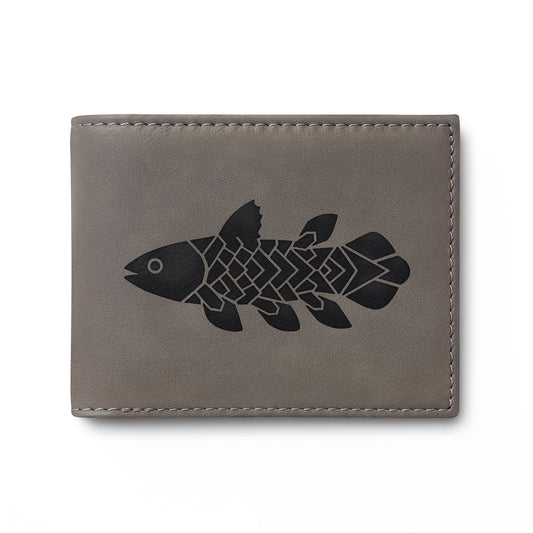 Coelacanth Leather Bi-Fold Wallet with Flip