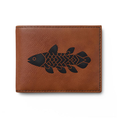 Coelacanth Leather Bi-Fold Wallet with Flip