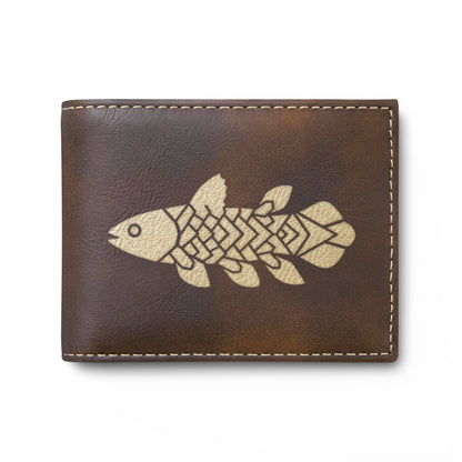 Coelacanth Leather Bi-Fold Wallet with Flip
