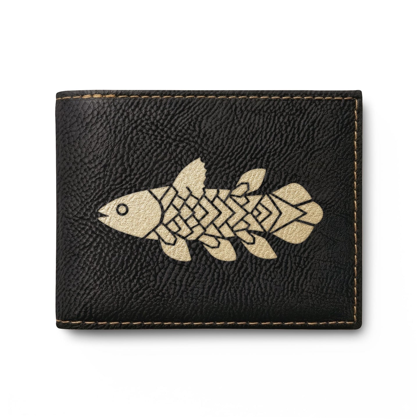Coelacanth Leather Bi-Fold Wallet with Flip