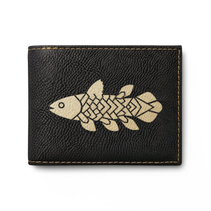 Coelacanth Leather Bi-Fold Wallet with Flip