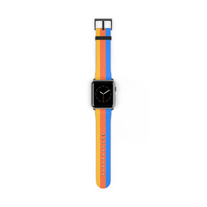 TPB Retro Sunrise Silicone Watch Band — Orange, Red & Blue Stripes