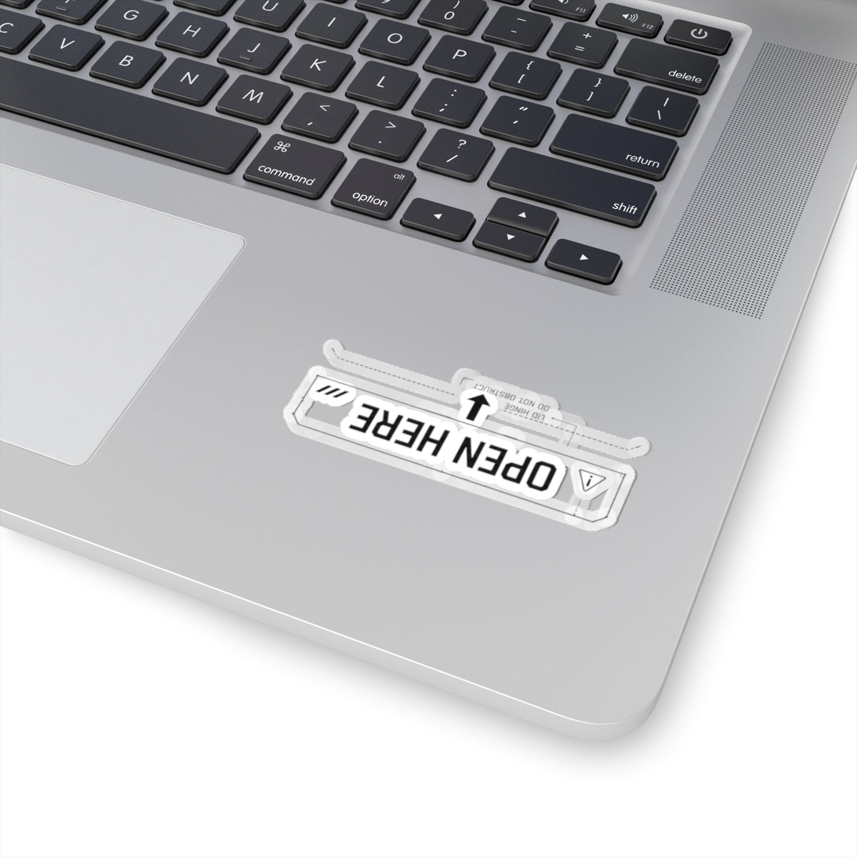Laptop Sticker — 'OPEN HERE'