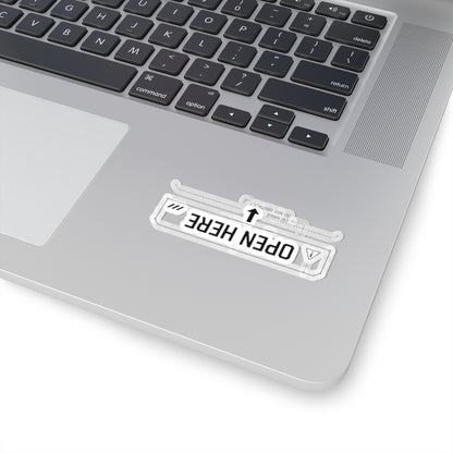 Laptop Sticker — 'OPEN HERE'