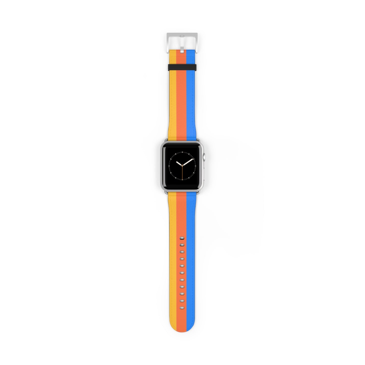 TPB Retro Sunrise Silicone Watch Band — Orange, Red & Blue Stripes