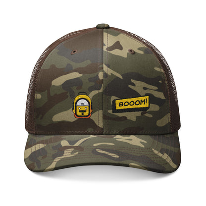 Camo Trucker Hat — Embroidered "BOOOM!"