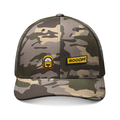 Camo Trucker Hat — Embroidered "BOOOM!"