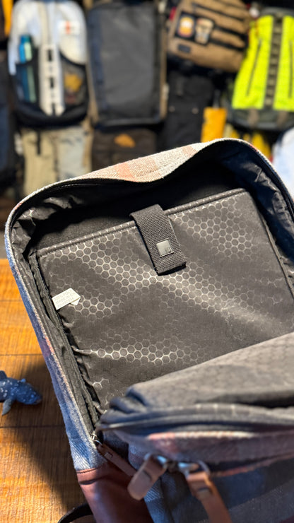 Hex Wool and Leather Slim Laptop Backpack