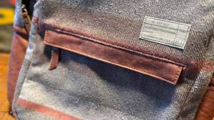 Hex Wool and Leather Slim Laptop Backpack