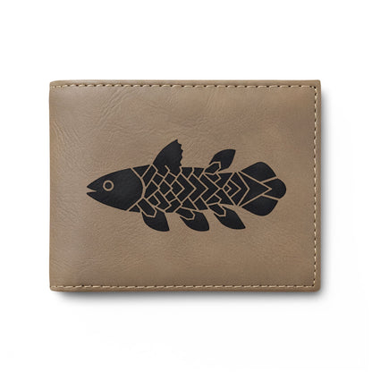 Coelacanth Leather Bi-Fold Wallet with Flip