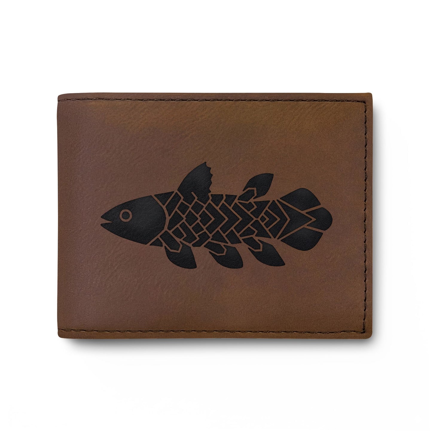 Coelacanth Leather Bi-Fold Wallet with Flip