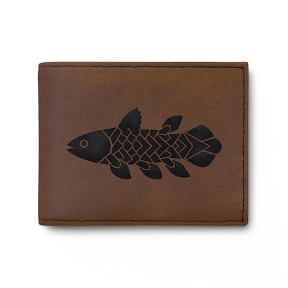 Coelacanth Leather Bi-Fold Wallet with Flip