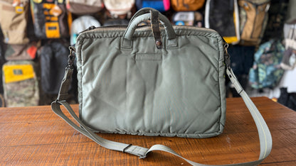 Vintage Harvest Label Briefcase 2 Way Koichi Yamaguchi era Bag - sage green