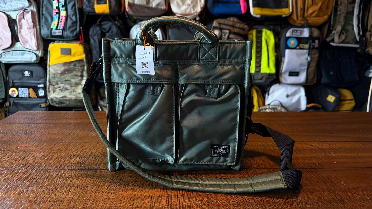 Yoshida Porter & Co PX Tanker Green Crossbody Square Satchel