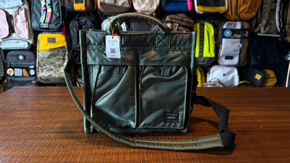 Yoshida Porter & Co PX Tanker Green Crossbody Square Satchel