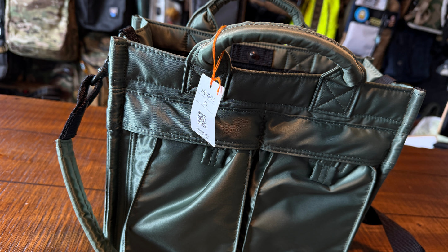 Yoshida Porter & Co PX Tanker Green Crossbody Square Satchel