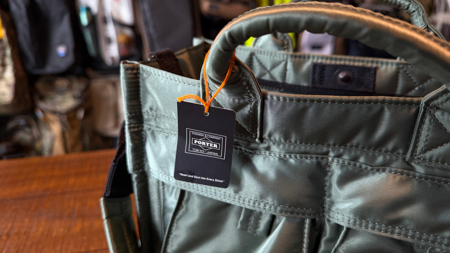 Yoshida Porter & Co PX Tanker Green Crossbody Square Satchel