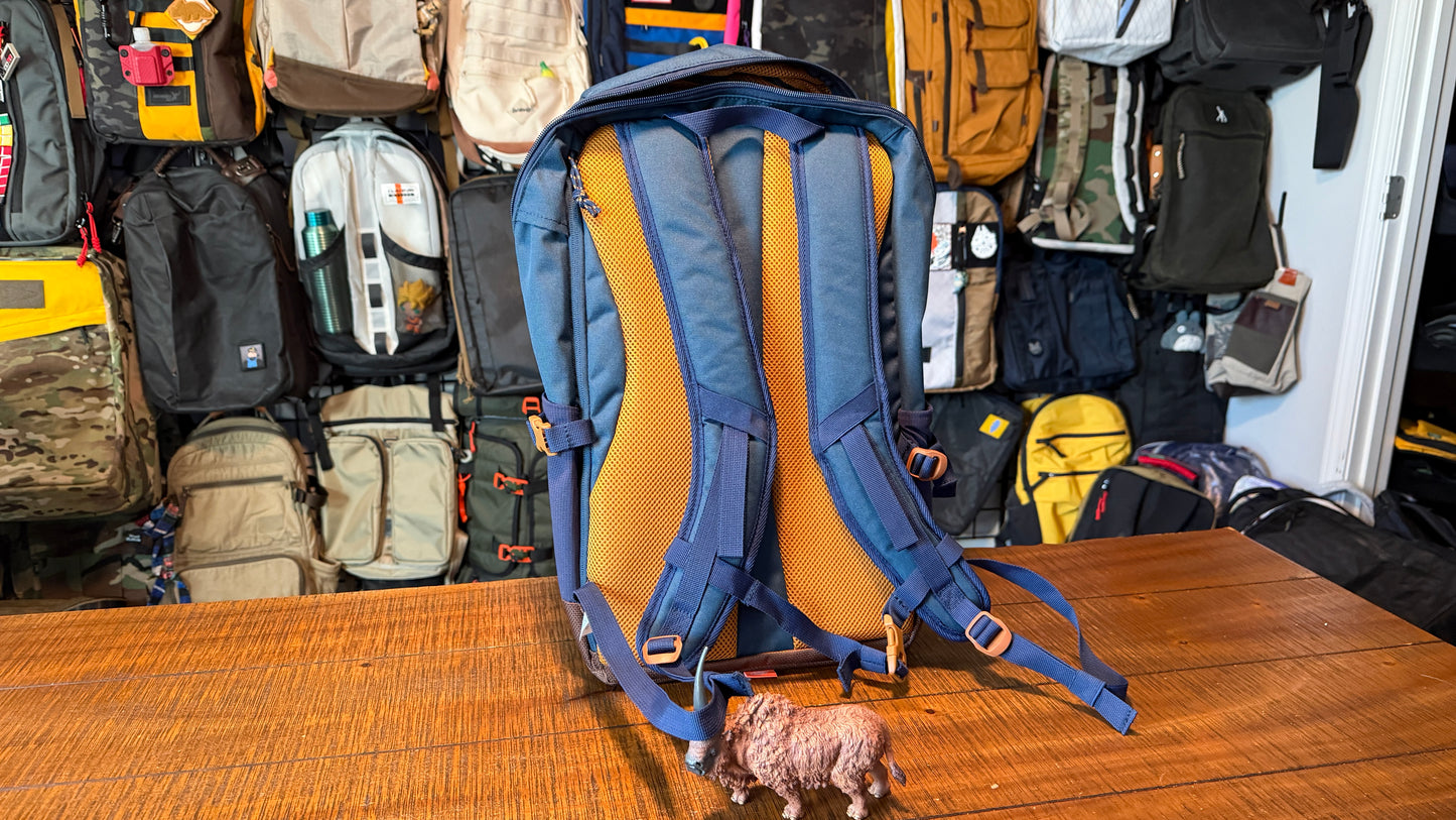 Blue and Gold Decathalon Quecha Backpack