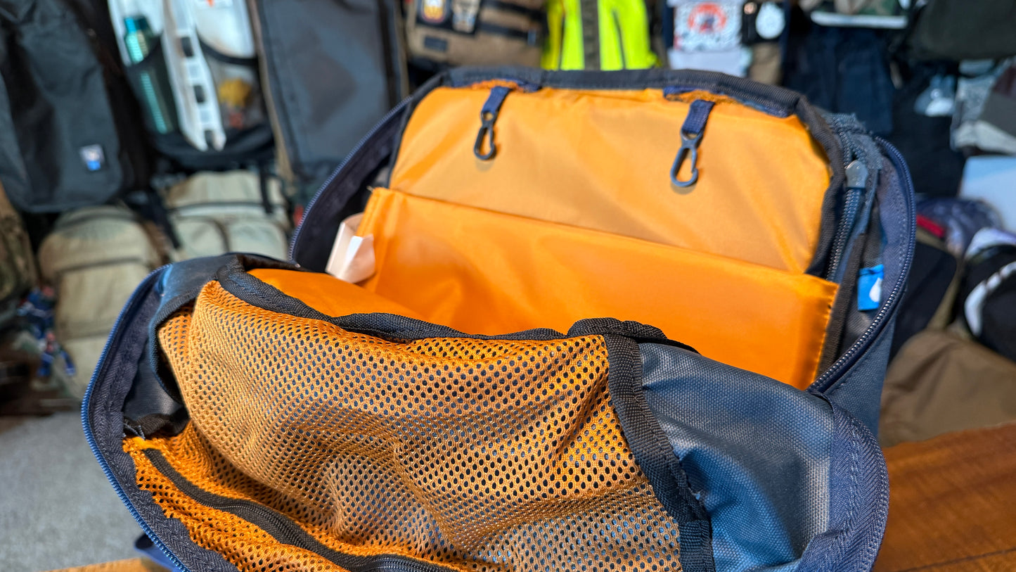 Blue and Gold Decathalon Quecha Backpack