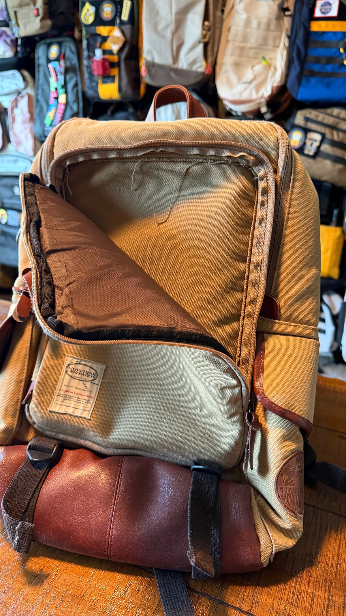 VIntage Canvas & Leather Backpack - Morphine Generation
