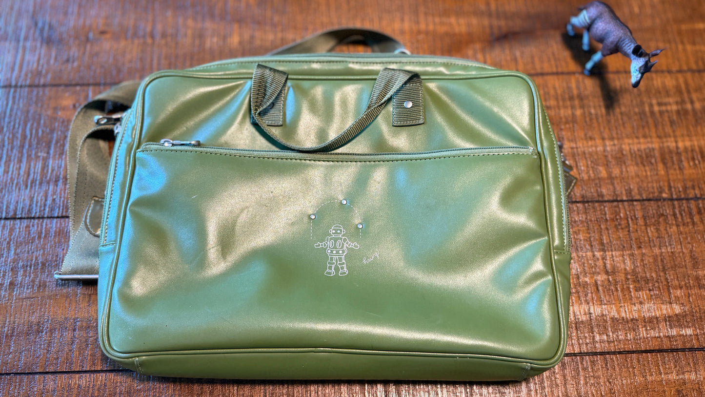 Green Leather (or Leather Like) Shoulder Bag