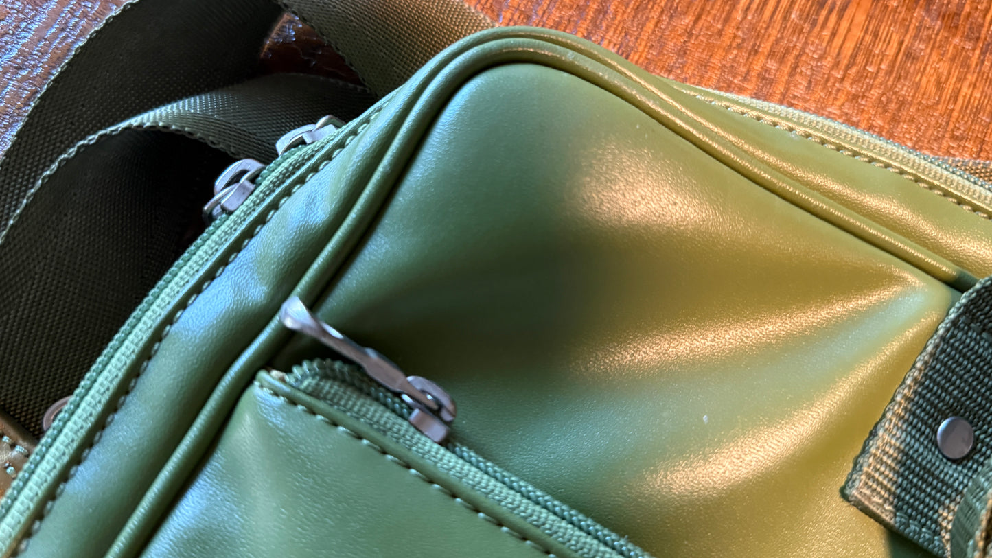 Green Leather (or Leather Like) Shoulder Bag