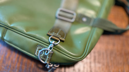 Green Leather (or Leather Like) Shoulder Bag
