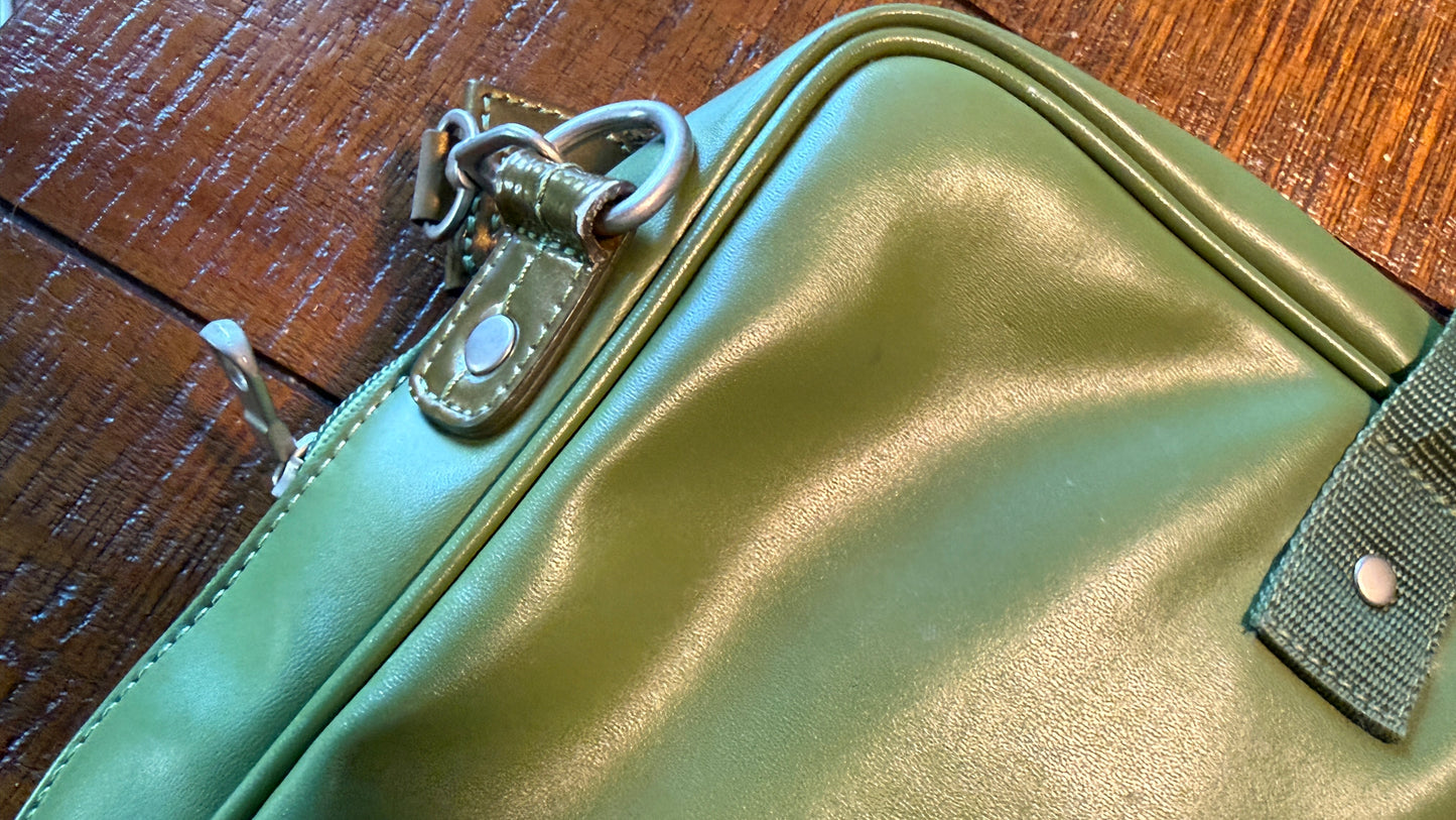 Green Leather (or Leather Like) Shoulder Bag