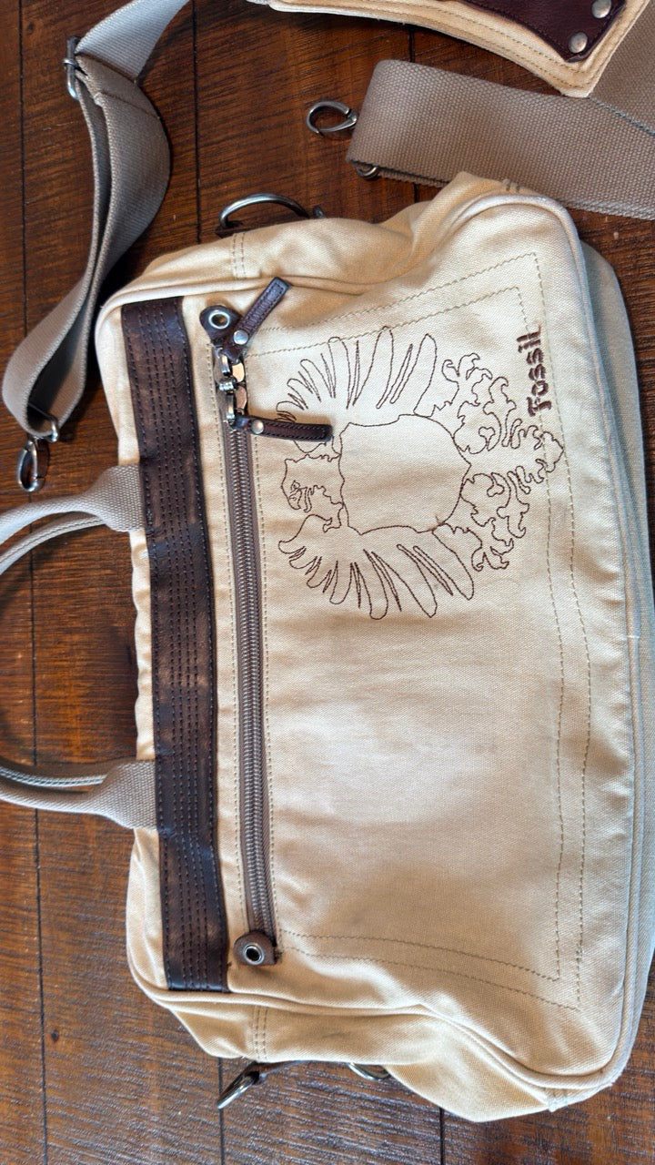 Fossil Briefcase - Leather Details & Pattern