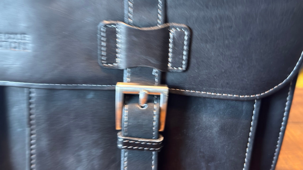 Kenneth Cole Leather Briefcase - Black