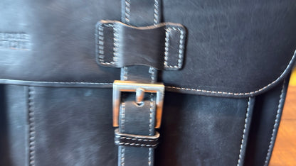 Kenneth Cole Leather Briefcase - Black