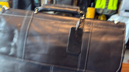 Kenneth Cole Leather Briefcase - Black