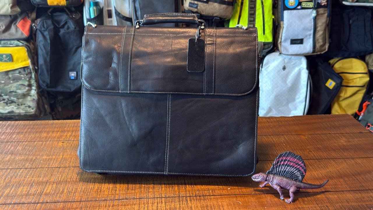 Kenneth Cole Leather Briefcase - Black
